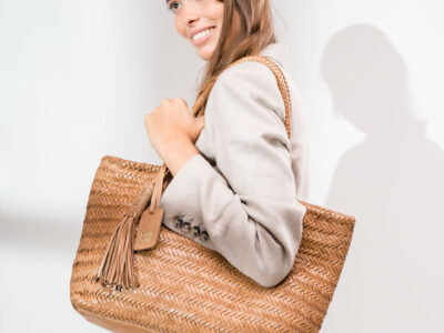 Biba: bolsos confeccionados con finas tiras de piel natural trenzadas a mano