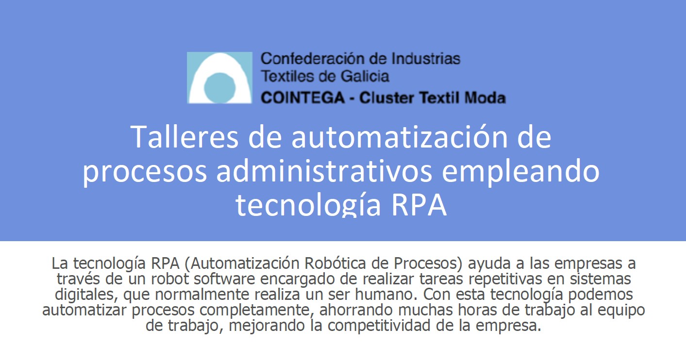 Cointega organiza 6 talleres de automatización de procesos administrativos empleando tecnología RPA