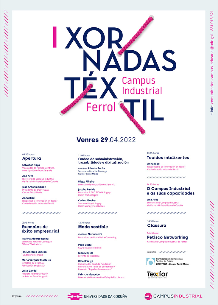 El Campus Industrial de Ferrol organiza este viernes la I Jornada del Textil en colaboración con COINTEGA y TEXFOR