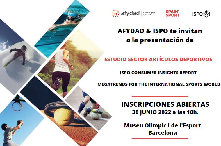 Afydad e Ispo presentan el día 30 de junio sus estudios de mercado sobre el sector de artículos deportivos