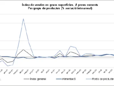 Las ventas en las grandes superficies en Cataluña aumentan un 1,2% interanual en noviembre