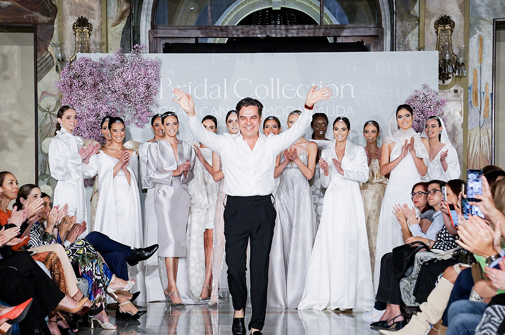 Los nuevos talentos inauguran la pasarela Bridal Collection Gran Canaria Moda Cálida y Pedro Palmas pone el cierre a la jornada con la colección ‘Neige’ inspirada en la nieve