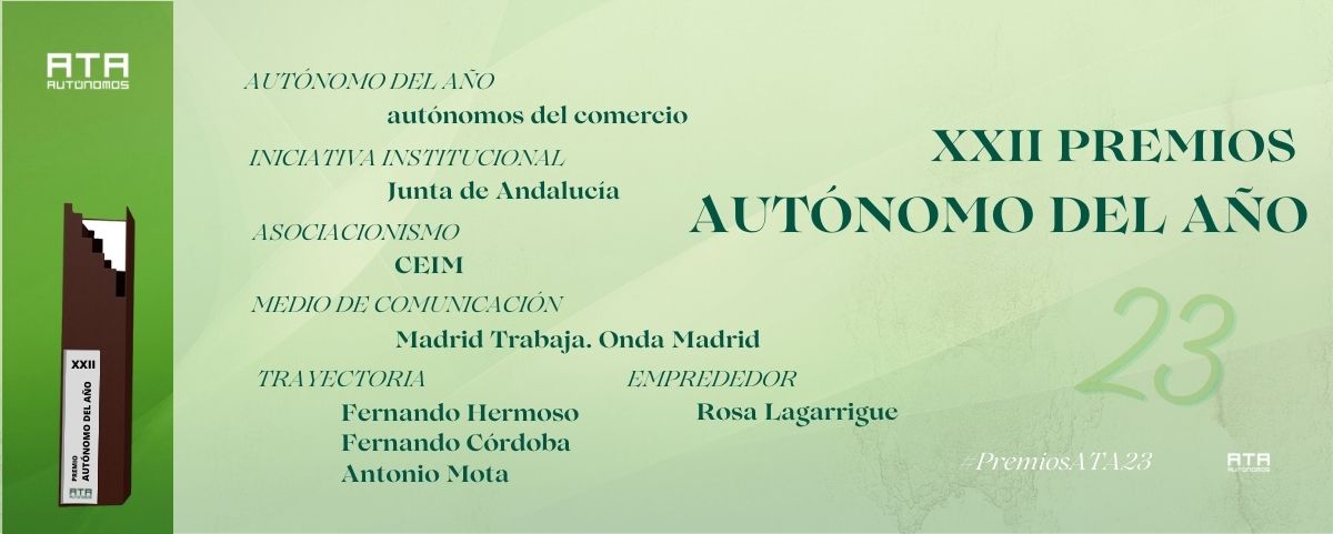 Autónomos del Comercio, premio autónomo de año 2023 de la Federación Nacional de Asociaciones de Trabajadores Autónomos (ATA)