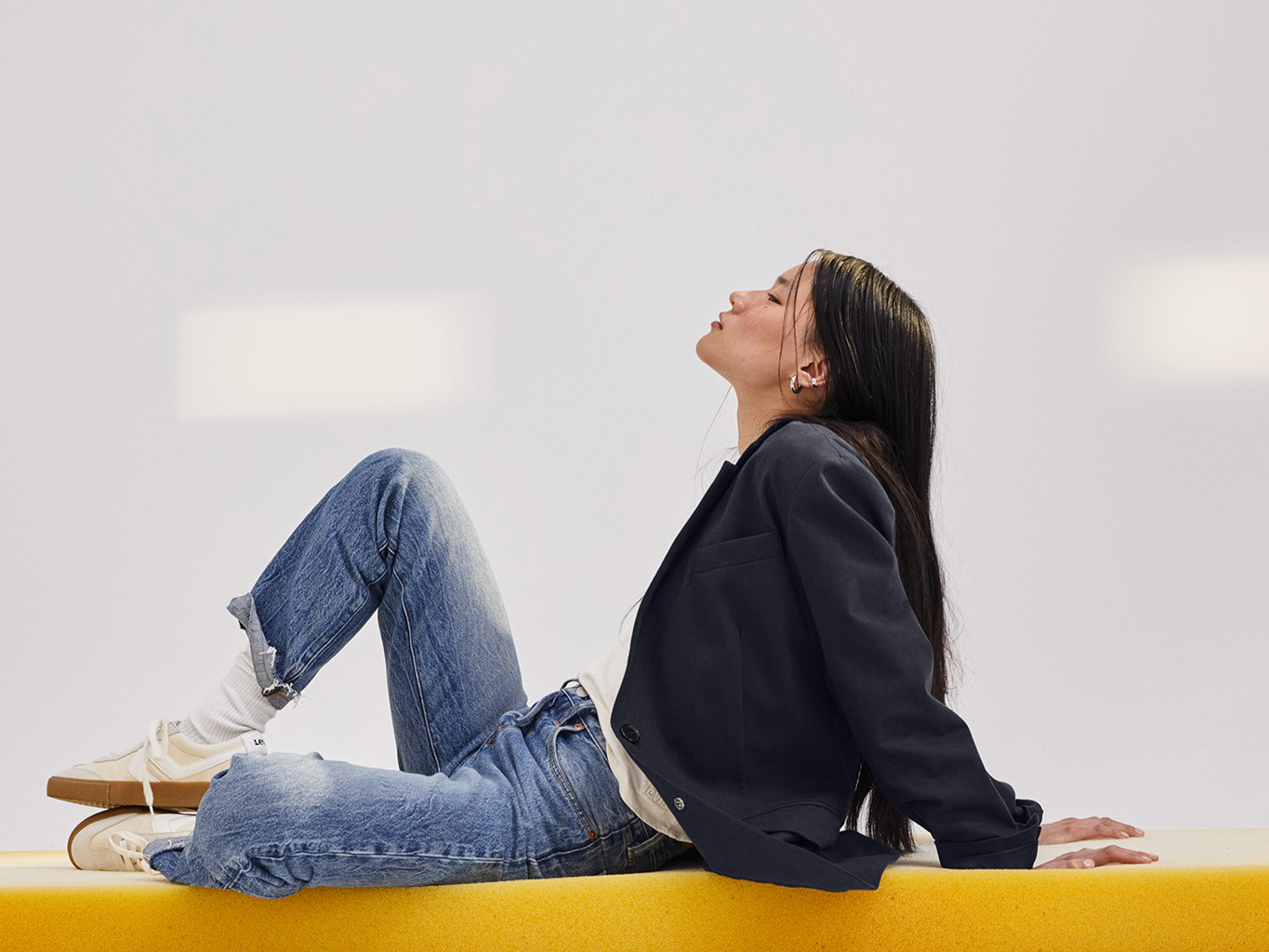 Jeans Para Mujer Mujeres Ajustar La Cintura Cabeza Recta Pierna