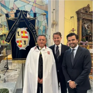 Enrique Esquitino con sus hijos, Enrique y Daniel