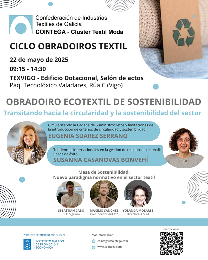 COINTEGA impulsa la circularidad en el sector textil gallego a través del Obradoiro Ecotextil de Sostenibilidad