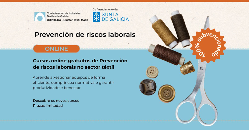 COINTEGA lanza una nueva edición de cursos especializados en Prevención de Riesgos Laborales para el sector textil