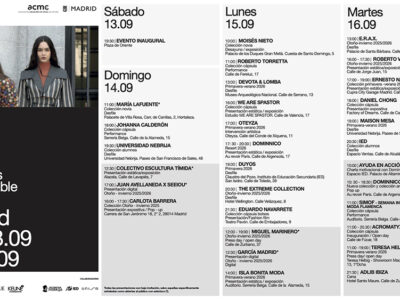 Madrid es Moda hace público su calendario de este mes de septiembre