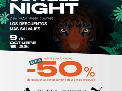 El próximo jueves 9 de octubre Viladecans The Style Outlets celebra su Jungle Night más salvaje: 7 horas de descuentos, experiencias únicas… ¡y el sorteo de un coche!