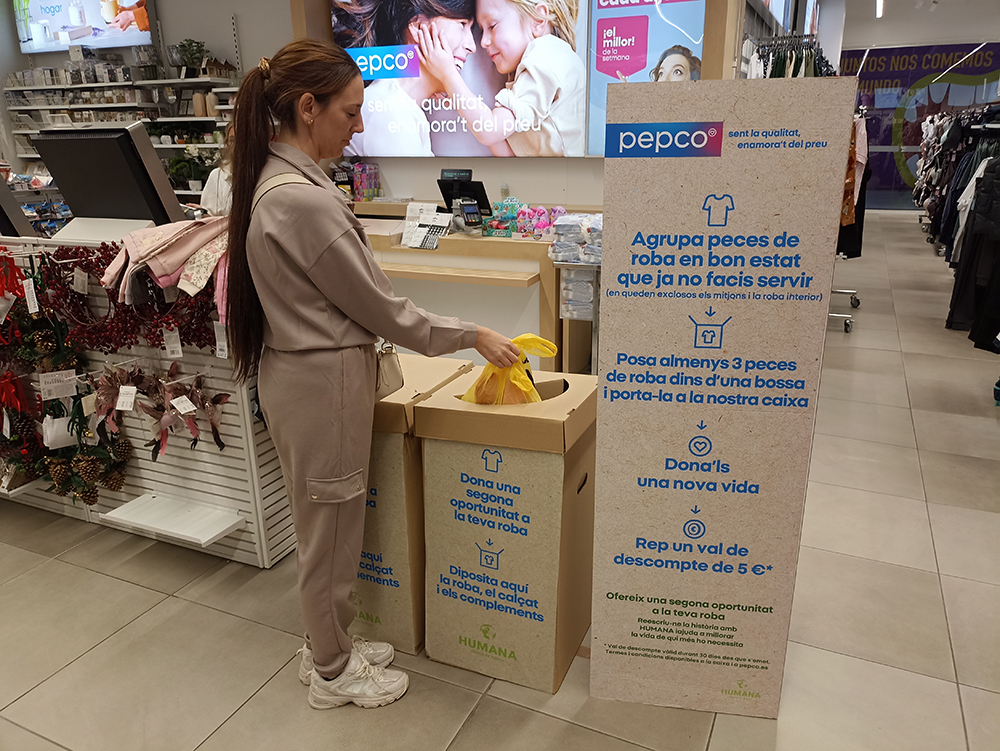 La campaña de Pepco y Humana para fomentar la gestión sostenible del textil usado recupera 7.500 prendas