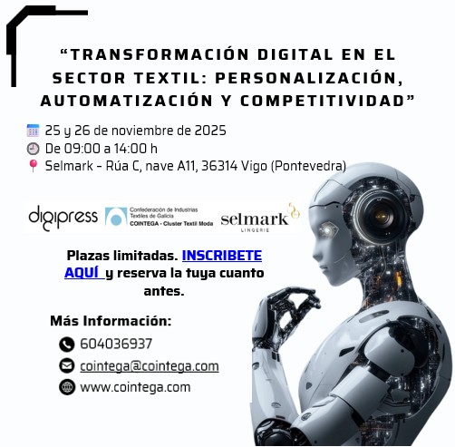 COINTEGA organiza las nuevas "Jornadas del Clúster Textil: Transformación Digital en el Sector Textil – Personalización, Automatización y Competitividad"