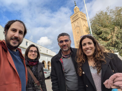 De izquierda a derecha: Josep Casamada, Paola Telera (Especialista textil en el Centro Estero per l'Internazionalizzazione), Omar Boujaj (Clúster Manager de C2TM) y Ariadna Detrell