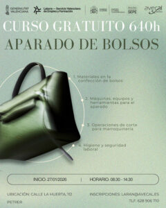 AVECAL lanza un nuevo curso gratuito de Aparado de Bolsos y Complementos con inicio el 27 de enero
