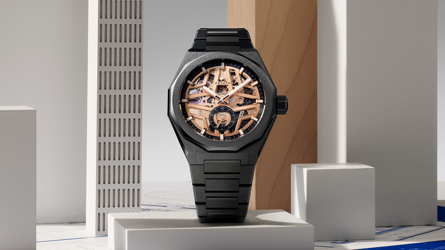 Luz urbana y estructura negra: el nuevo ZENITH DEFY Skyline Skeleton con contrastes arquitectónicos