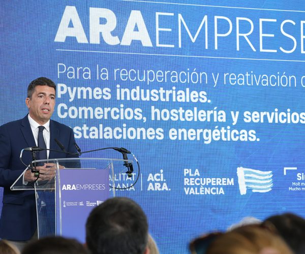 Carlos Mazón (presidente de la Generalitat Valenciana): "activamos un nuevo plan de 120,8 millones de euros para apoyar la recuperación de la industria, el comercio y la hostelería”