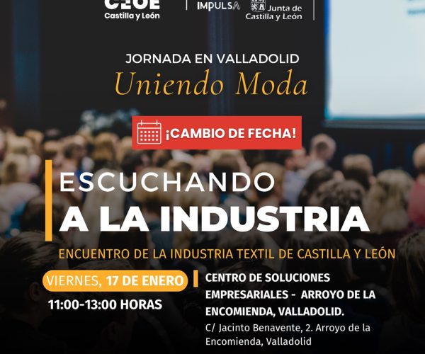 La jornada “Escuchando a la industria” del proyecto Uniendo Moda cambia de fecha al viernes 17 de enero