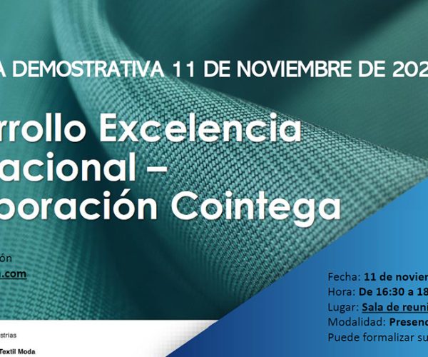 La Confederación de Industrias Textiles de Galicia (Cointega) organiza una Jornada demostrativa sobre la Eficiencia en procesos productivos