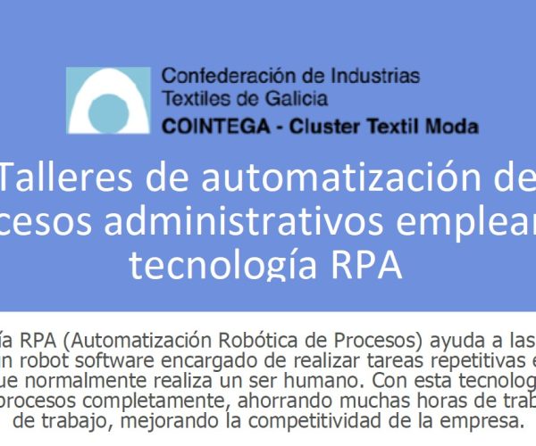 Cointega organiza 6 talleres de automatización de procesos administrativos empleando tecnología RPA